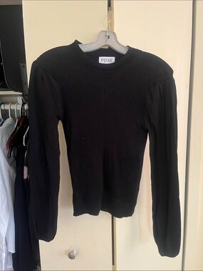 Black Ribbed Long Sleeve Tee